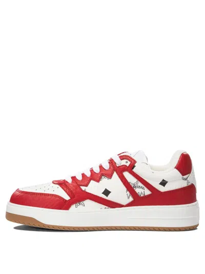 Mcm Neo Terrain Lo Sneakers In Visetos In Red