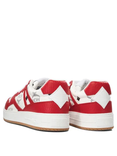Mcm Neo Terrain Lo Sneakers In Visetos In Red