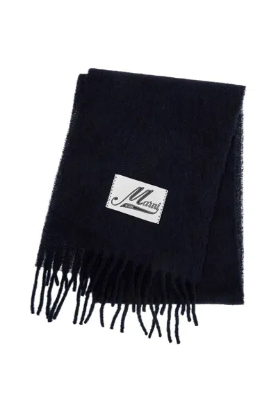 Shop Marni Alpaca Wool Scarf In Blue