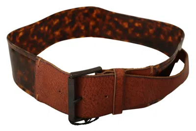Ermanno Scervino Dark Brown Leather Buckle Waist Belt In Brown