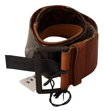 Ermanno Scervino Dark Brown Leather Buckle Waist Belt In Brown