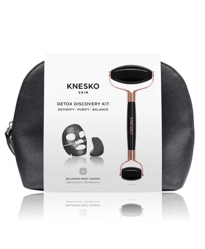 Knesko Black Pearl Detox Collagen Mask & Obsidian Gemstone Roller Discovery Kit In Default Title