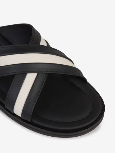 Bally Cross Strap Flat Sole Open Toe Sandals In Black