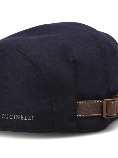 Shop Brunello Cucinelli Hats In Colored Blue+grey