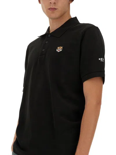 Shop Kenzo Cotton Polo In Black