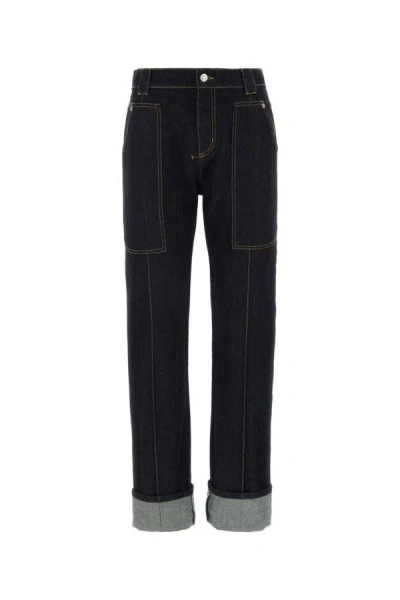 Alexander Mcqueen Dark Blue Denim Jeans In Blue