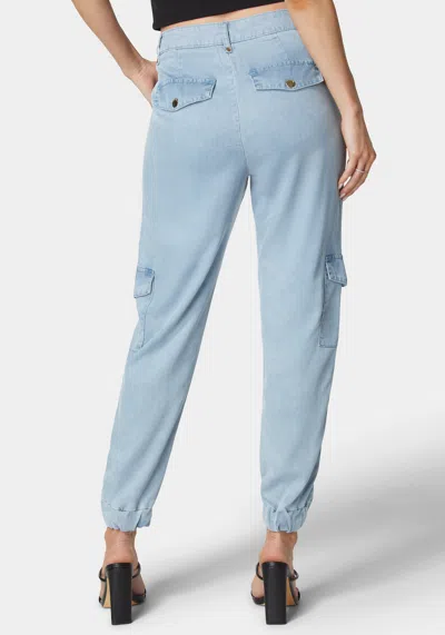 Bebe Natural Waist Utilitarian Tencel Jogger Pant In Light Blue Wash