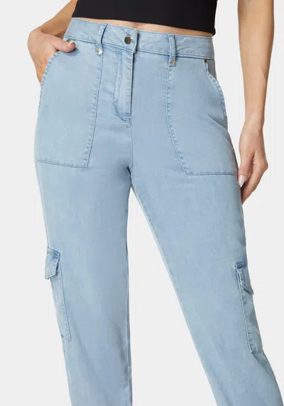 Bebe Natural Waist Utilitarian Tencel Jogger Pant In Light Blue Wash