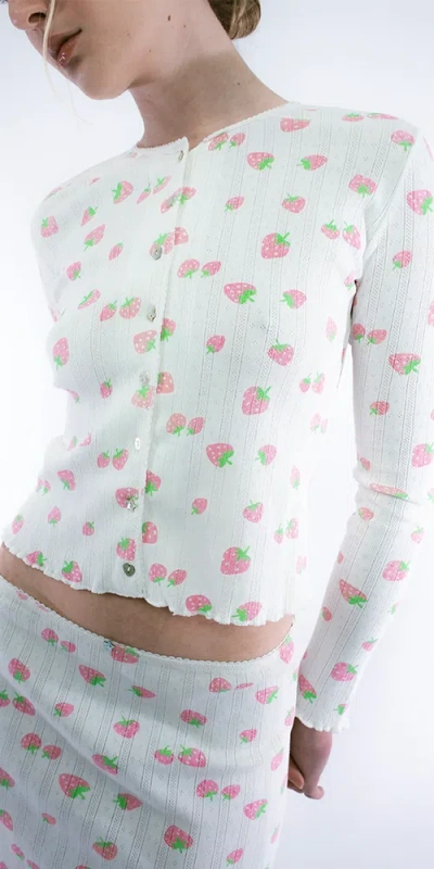 Sandy Liang Straw Cardigan