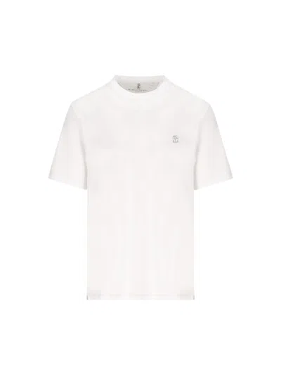 Shop Brunello Cucinelli T-shirt And Polo In Optical White+grey