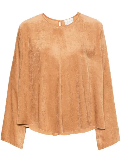 Forte Forte Corduroy Round-neck Blouse In Yellow & Orange