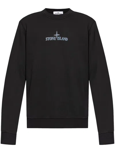 Shop Stone Island Felpa Clothing In Black