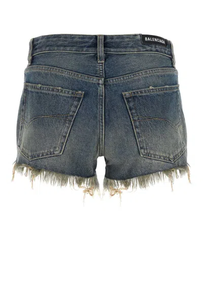 Shop Balenciaga Shorts In Blue