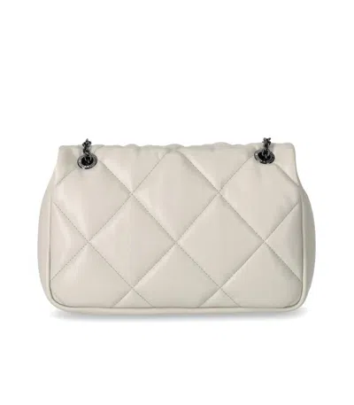 Shop Emporio Armani Ivory Quilted Crossbody Bag In Beige