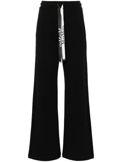 Shop 's Max Mara Logo Cotton Trousers In Black