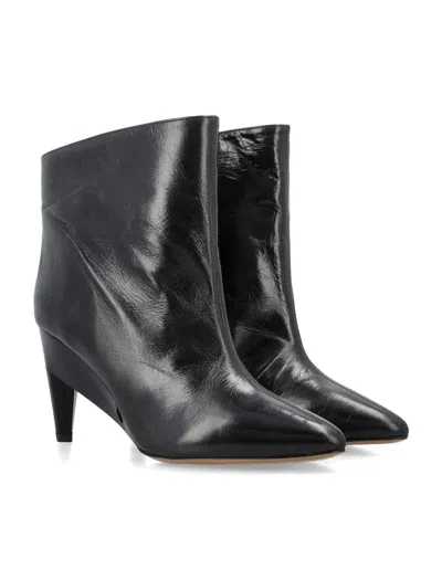 Shop Isabel Marant Dylvee Leather Low Boots In Black