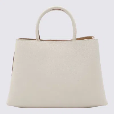 Shop Tod's White Leathet Top Handle Bag In Stucco