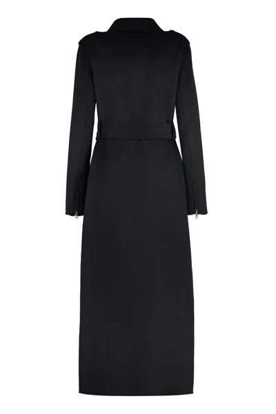 Shop P.a.r.o.s.h . Wool Long Coat In Black