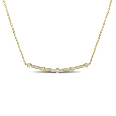 Created Forever 1/3ct Tw Lab-grown Diamond Necklace 18k Yellow Silver-17 In In Yellow