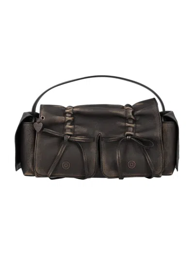 Acne Studios Multipocket Micro Bag In Dark Brown Beige