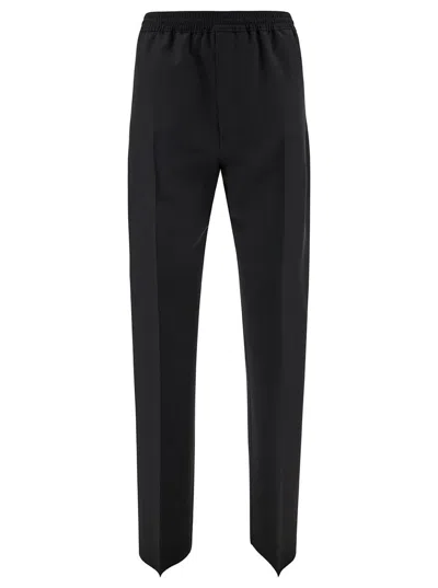 Givenchy Black Jogger Pants With Elastic Waistband In Wool And Mohair Man In Black