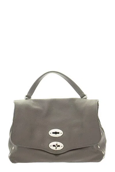 Zanellato Postina Rimboccata Tokyo Baby Leather Handbag In Grey