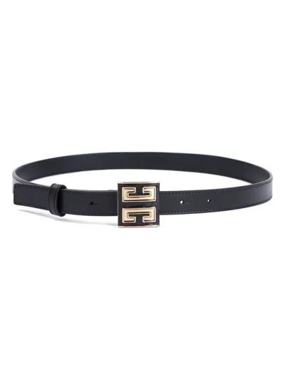 Givenchy 4g Logo Square Buckle Leather Belt In Blue