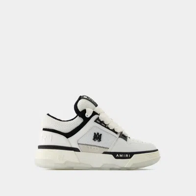 Amiri White And Black Chunky Sneakers With Logo Detail In Leather And Mixed Tech Fabrics Man In White