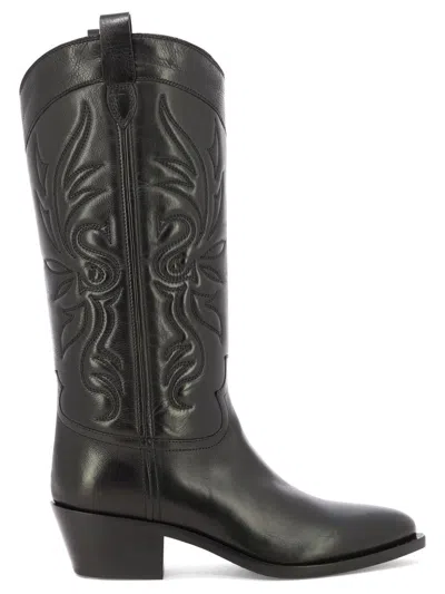 Sartore Thick-heeled Boots In Black
