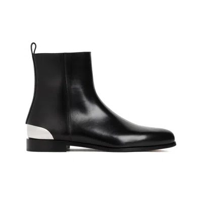 Alexander Mcqueen Leather Ankle Boots In Black