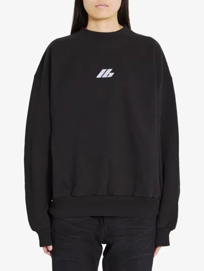 Balenciaga Crewneck Cotton Jersey Sweatshirt In Black