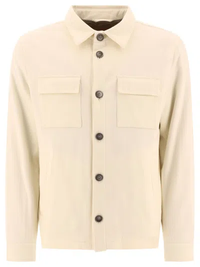 Herno Men's Quilted Shirt-style Jacket In White