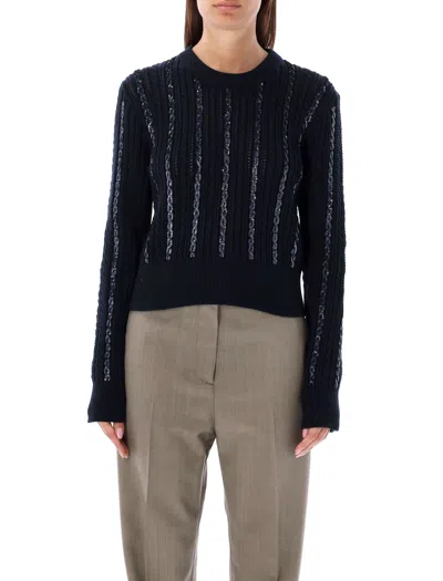 Golden Goose Women's Sweater Sequin In Dark Blue