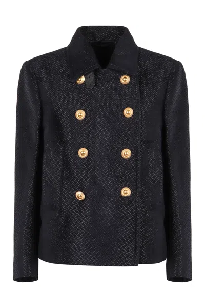 Tom Ford Knitted Jacket In Blue