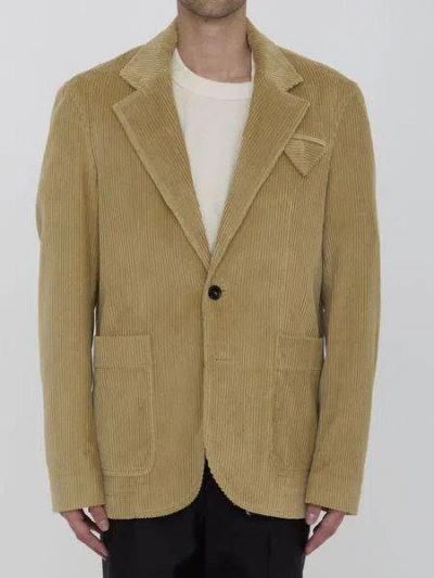 Bottega Veneta Long-sleeved Suit Coat In Beige