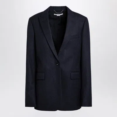 Stella Mccartney Navy Blue Single-breasted Jacket In Wool In Blue