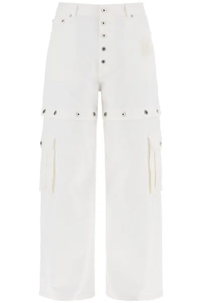 Off-white Convertible Logo-embroidered Cargo Jeans In White