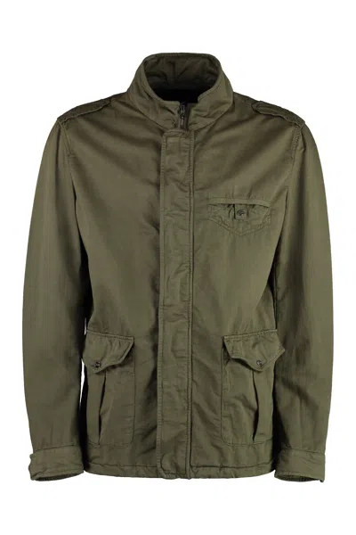 Herno Cotton And Linen Jacket In Green