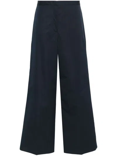 Fabiana Filippi Navy Blue Cotton Wide Leg Trousers For Women In S144
