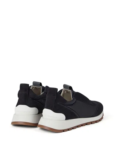 Shop Brunello Cucinelli Runner Sneakers In White/black