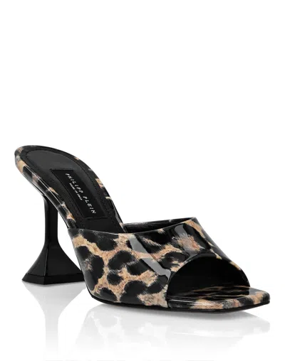 Philipp Plein Leopard-print Square-toe Sandals In Multi