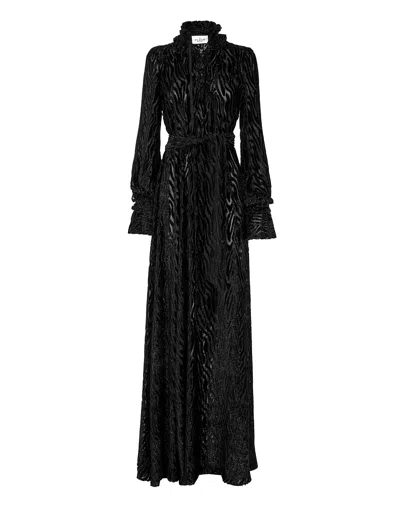 Philipp Plein Chiffon Gipsy Devoré-effect Dress In Black