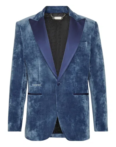 Philipp Plein Lord Fit Single-breasted Blazer In Grey