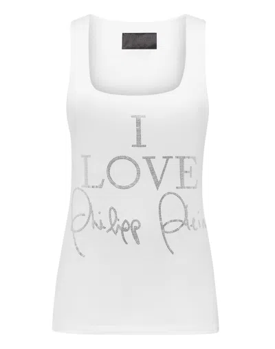 Philipp Plein Crystal-embellished Tank Top In White