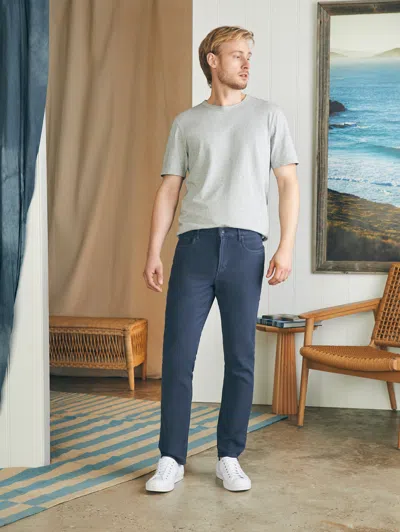 Faherty Stretch Terry 5-pocket Pants In Navy