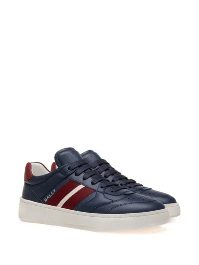 Shop Bally Sneakers In Navy/red