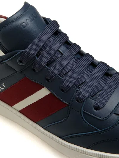 Shop Bally Sneakers In Navy/red