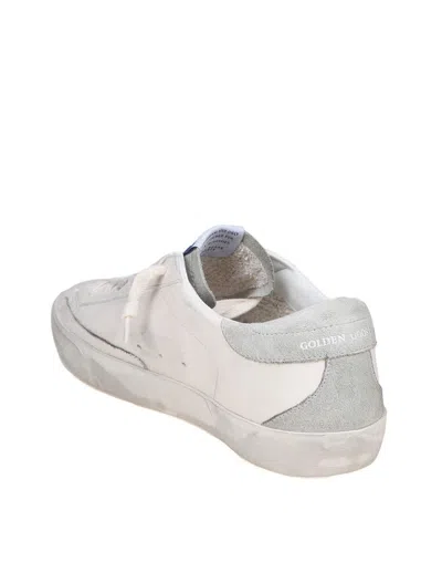 Shop Golden Goose Leather Sneakers In White/ice Grey