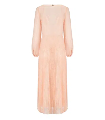 Twinset Pink Lace Long Dress In Pink