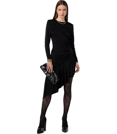 Elisabetta Franchi Chain-embellished Asymmetric Crepe Dress In Black